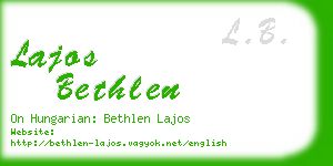 lajos bethlen business card